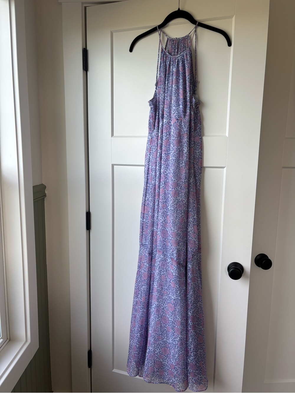 A Pea in the Pod Lavender and Pink Floral Maternity Maxi Dress